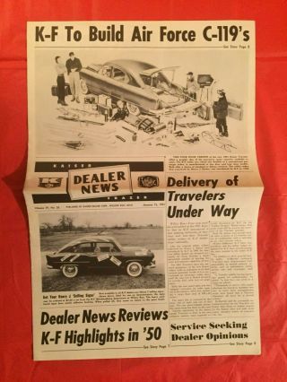 1951 Kaiser - Frazer " Dealer News - - - Henry J & Traveler " Car Dealer Sales Brochure
