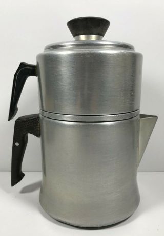 Vintage Mirro Aluminum 4 - Cup Camping Stovetop Drip Coffee Pot M - 0824 Dripolator