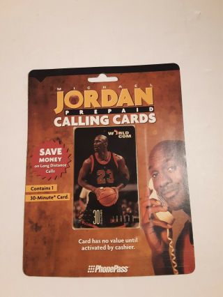 Michael Jordan Vintage Prepaid Calling Card,  World Com 30 Min.  Collectible