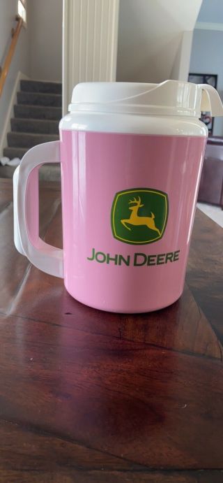 John Deere Pink 32 Oz Insulated Travel Mug