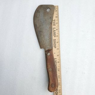 Vintage Intedge Tool Co.  Meat Cleaver W Wooden Handle.  7 " Blade,  13 " Long.