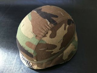 Pasgt (made With Kevlar) Helmet With Camouflaged Cover And Cat 