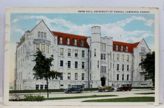 Kansas Ks Lawrence University Snow Hall Postcard Old Vintage Card View Standard