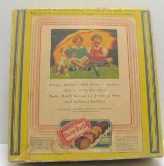Vintage ©1928 Curtiss Baby Ruth Candy Bar 5¢ Empty Yellow Box