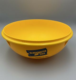 Vintage Tupperware Blockbuster Video Bowl 274 Yellow 26 Cup Popcorn 1980 - 1990 