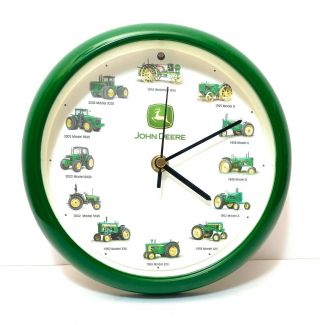 Authentic John Deere Tractor Wall Clock With Sounds 8 " - & Looks Great