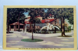 Ohio Oh Toledo Walbridge Park Fish Pond Carnivora House Postcard Old Vintage Pc