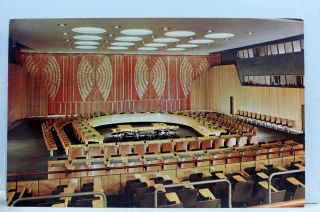 United Nations Un Economic Social Council Chamber Postcard Old Vintage Card View