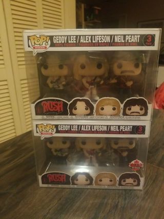 Funko Pop Rocks Rush 2018 Fan Expo Exclusive 3 Pack Pre Release And Regular Ver.