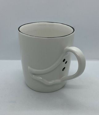 Starbucks Barista Halloween Fun 3 - D Ghost White/black Coffee Tea Cup Mug Sharp