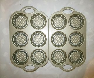2,  Two Nordic Ware Cast - Aluminum Nonstick Baking Pans,  6 Shortcake Baskets