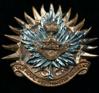 Cold War Era Canadian Rwr Westminster Regiment Officers Cap Badge