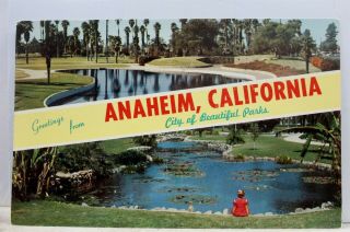 California Ca Anaheim Parks Greetings Postcard Old Vintage Card View