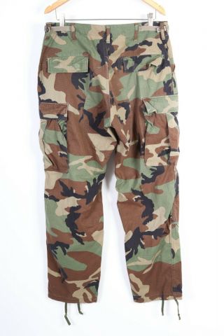 Vintage 80s US ARMY Woodland Camo BDU Pants Trousers USA Mens Medium 2