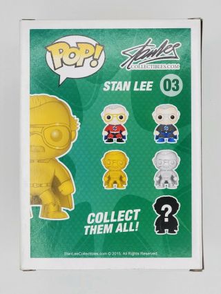 NYCC Exclusive Gold Stan Lee Funko Pop Signed with Stan Lee Sticker 3