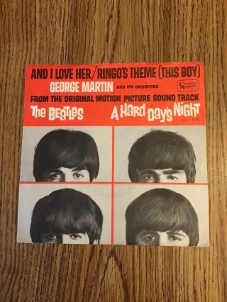 George Martin The Beatles ‘And I Love Her’ 1964 USA 7” pic sleeve vg 2