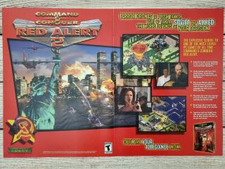 Command & Conquer Red Alert 2 Pc Game 2000 Vintage Promo Ad Art Print Poster
