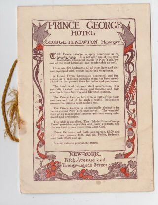 Prince George Hotel 5th Ave York Guest Brochure 1914 Beautifully Illustrated
