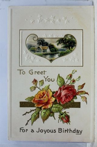 Greetings To Greet You For A Joyous Birthday Postcard Old Vintage Card View Post
