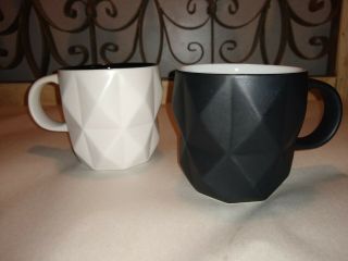 Teavana Coffee/tea Mugs Black And White Geometric Set Of Two