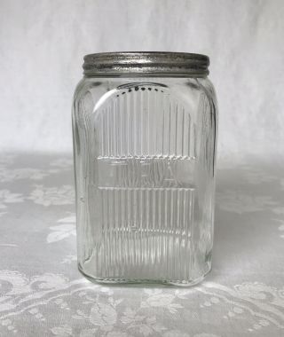 Vintage Hoosier Glass Tea Jar Canister Ribbed Ribbed 1930 