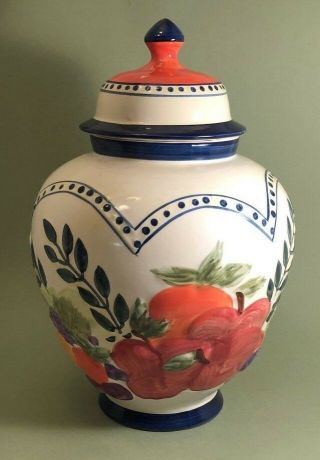 Tall and Large Ceramic Biscotti Cookie Jar / Hand - Painted for Nonni ' s 3
