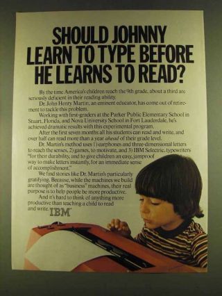 1980 Ibm Selectric Typewriters Ad - Learn To Type