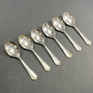 Vintage Set Of 6 Silver Plate Epns A1 Cutlery Dessert Spoons Grosvenor Diane