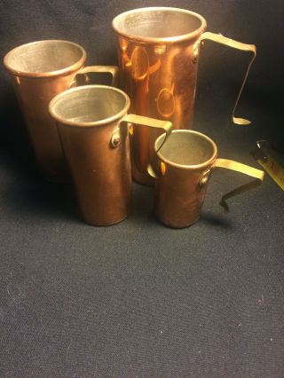 4 Pc Solid Copper Measuring Cups
