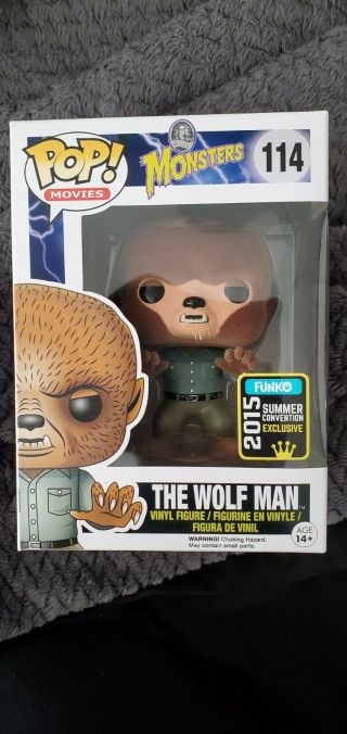 Funko Pop Sdcc 2015 Exclusive Flocked The Wolf Man Monsters Toy Tokyo 114