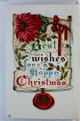 Christmas Best Wishes A Happy Xmas Postcard Old Vintage Card View Standard Post