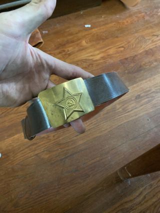 Soviet Russian Military Soldier Army Belt And Buckle Uniform Surplus 34