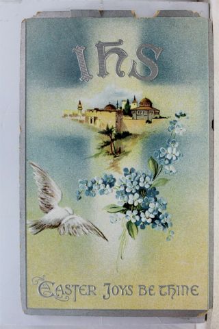 Easter Joys Be Thine Ihs Postcard Old Vintage Card View Standard Souvenir Postal
