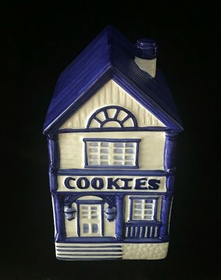 12 " House Cookie Jar Delft Blue