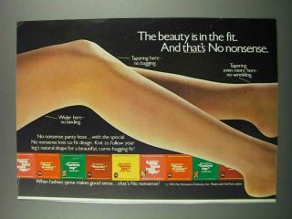 1983 No Nonsense Panty Hose Ad - Beauty In The Fit