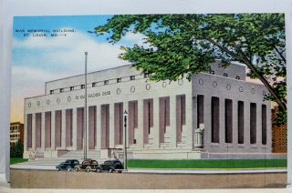 Missouri Mo St Louis War Memorial Building Postcard Old Vintage Card View Post