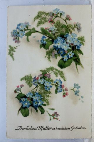 Greetings Germany Derlieben Mutter Herzlichem Gedenken Postcard Old Vintage Card