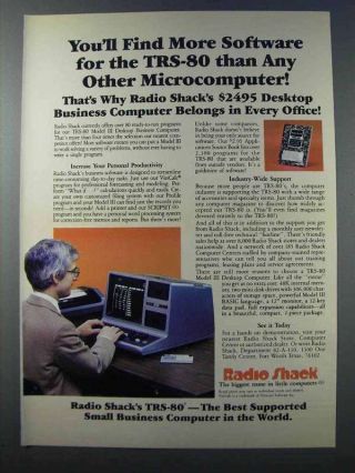 1981 Radio Shack Trs - 80 Iii Computer Ad - Software