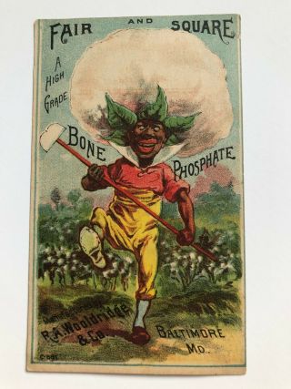 Black Americana Victorian Trade Card Bon Phosphate R.  A Woolridge Balt.