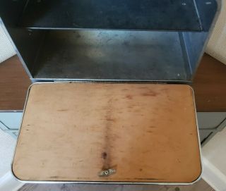 Vintage Beauty Box By Lincoln Chrome Bread Box Pie Safe With Cutting Board