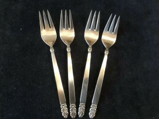 Set Of 4 Salad Forks International Deluxe Stainless Steel Norse Pattern