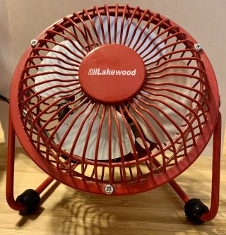 Red Lakewood Electric Fan Personal Desk Fan Great