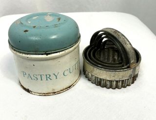 Vintage Antique Tala Pastry Cutter Tin With Biscuit Cutter Set,  England