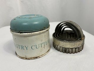 Vintage Antique TALA Pastry Cutter Tin with Biscuit Cutter Set,  England 2