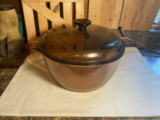 Corning Vision Cookware Amber Glass 4.  5 L Dutch Oven Stock Pot With Pyrex Lid