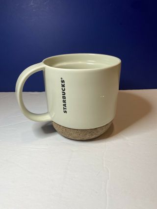 Starbucks 12oz Coffee Tea Travel Mug Cup Cork Bottom Cream White