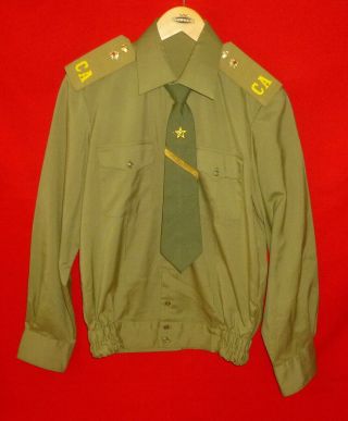 Russian Soviet Army Signals Soldier Uniform Shirt,  Tie Size 44 Xs Ussr