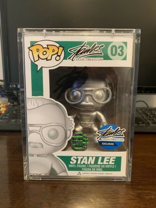Funko Pop Stan Lee Silver 03 Signed Autograph Excelsior Approved Exclusive