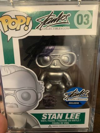 Funko Pop Stan Lee Silver 03 Signed Autograph Excelsior Approved Exclusive 2