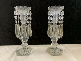 Vintage/antique Cut Glass Mantle/table Candle Holders